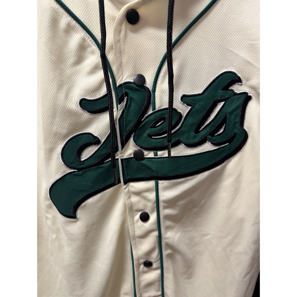 NWT NY Jets NFL Ultra Game Cream Green Black Hoodie Jersey Snaps Size Medium New - Picture 6 of 13